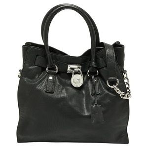 Black leather, Michael Kors, Hamilton shoulder bag
